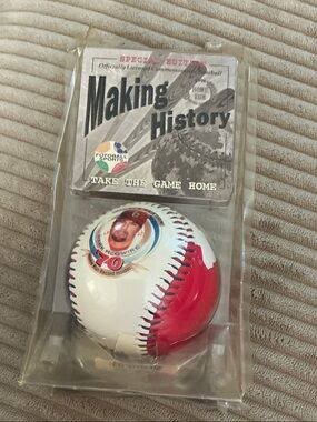 Making History Special Edition Commemorative Baseball - Red & White